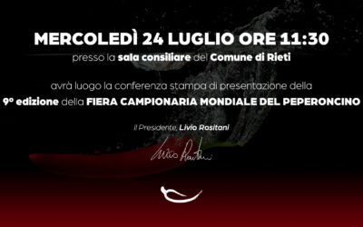 Fiera Mondiale del Peperoncino: il 24 luglio conferenza stampa di presentazione